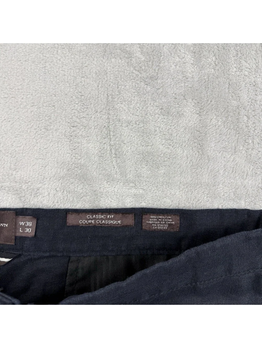 Black Brown 1826 100% Linen Drawstring Pants Men's 38x30 Casual Beach Old Money